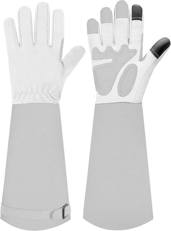 SLARMOR Long-Gardening-Gloves for Women/Men - Thorn Proof Rose Pruning Gloves Heavy Duty Gauntlet, Best Garden Gifts for Gardener-L