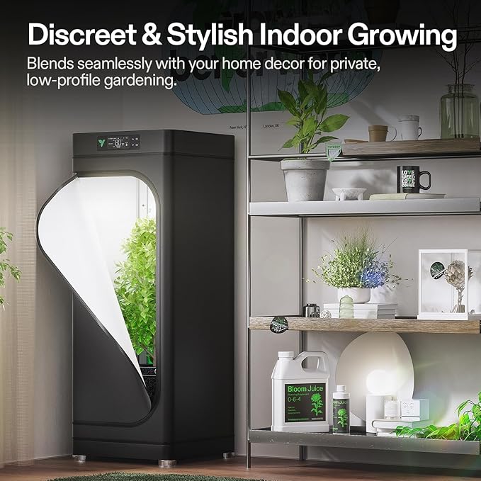 VGrow All-in-One Smart Grow Box, Professional System with Samsung LM301H EVO Grow Light, Advanced Circulation & Ventilation System, Irrigation, Nutrient, Magnetic Window for Indoor Hydroponics