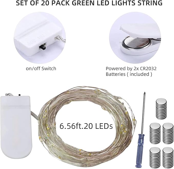LAMPHOME 20 Pack red Valentine Day Fairy Lights, Battery Operated String Lights, 20 LED on 6.6FT Copper Wire Firefly Fairy for Galentine's Day Decoration Wedding Party Mason Jar Christmas Bedroom