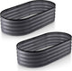 Galvanized Raised Garden Beds Outdoor // 4×2×1 ft (2-Pack) Planter Raised Beds for Gardening, Vegetables, Flowers // Large Metal Garden Box (Gray) // Patented Tool-Free Design