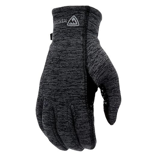 West Chester Women's Brushed Fleece Slip-On Gloves, Safety Work Gloves, Black/Gray, Medium/Large, (93118-WML)