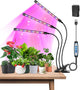 Garpsen Plant Lights, 3 Heads Red Blue Warm White Full Spectrum Grow Lights for Indoor Plants, 60 LEDs Led Grow Light for Seed Starting, with Auto ON/Off 6/12/16H Timer, 5 Dimmable Levels