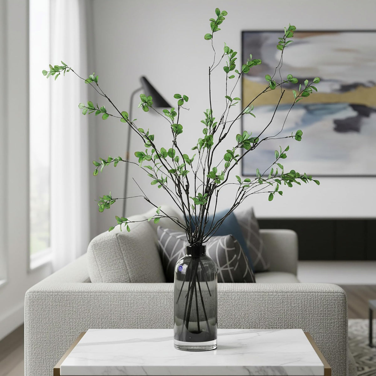 MISSWARM Faux Eucalyptus Stems for Vase, Artificial Greenery Branches 10pcs