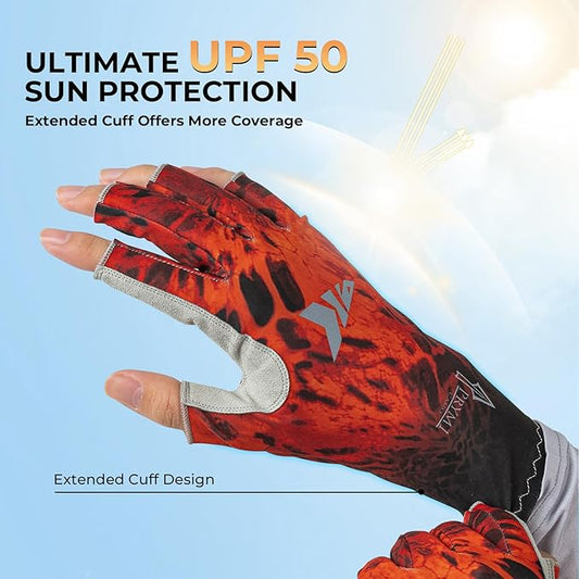 KastKing Sol Armis Sun Gloves UPF50+ Fishing Gloves UV Protection, Sun Protection for Outdoor, Kayaking, Rowing