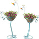 J-Fly Peacock Metal Plant Stand 2 Sets Flower Pots Holders, Planters for Outdoor Indoor Plants with Coconut Pots, Front Porch Garden Balcony Patio Decor for Plant, Valentine Decoration Gifts