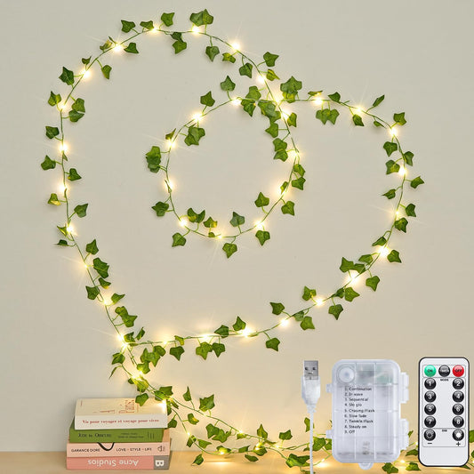 JMEXSUSS 100 LED Vines with Fairy Lights USB/Battery Operated, 33 FT