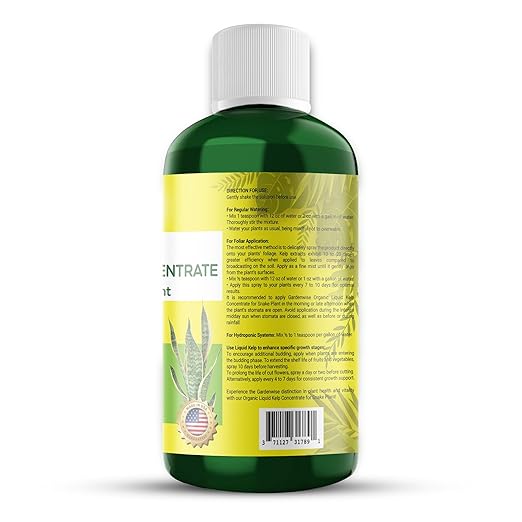 Organic Seaweed Kelp Liquid Fertilizer for Snake Plant (Sansevieria, Dracaena Trifasciata) - Food and Care for Live Plants (32 OZ)