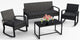 Ahomly 4 Piece Outdoor Patio Furniture Set with Rocking Chairs, Black