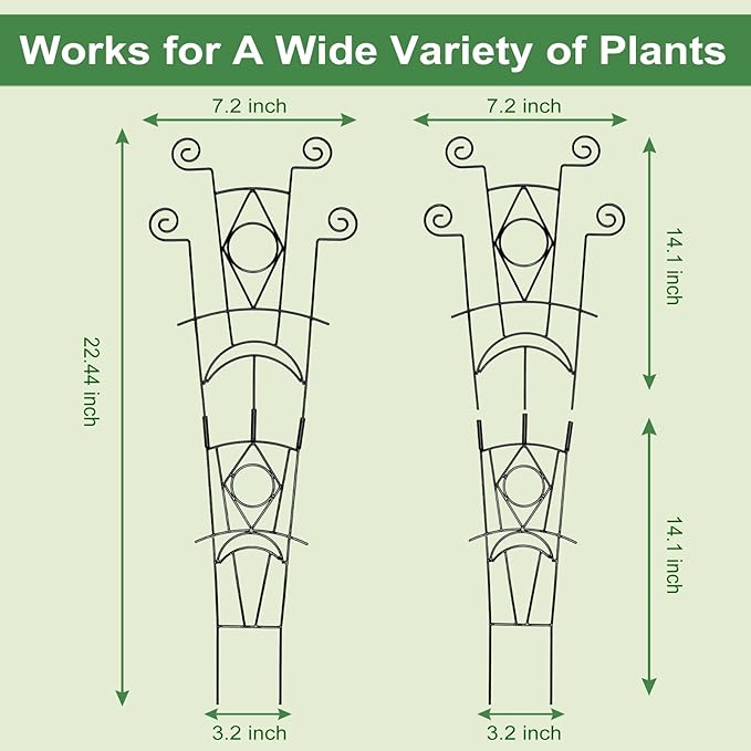 Indoor Plant Trellis for Climbing Plants 2 Pack Small Garden Metal Support for Potted Plants Flowers Houseplants for Outdoor