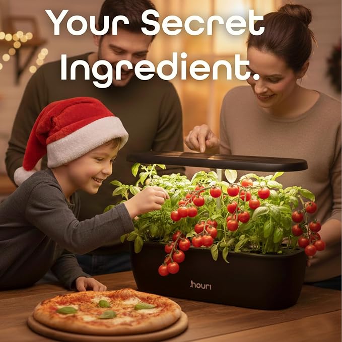 Nouri 12 pod Smart Garden for Home Cooks | w/Heirloom Tomato | Hydroponics Growing System | LED Grow Lights | Indoor Herb Garden Kit | Herb Growing Kit Indoors for Plant Lovers, Gardeners, Kitchen
