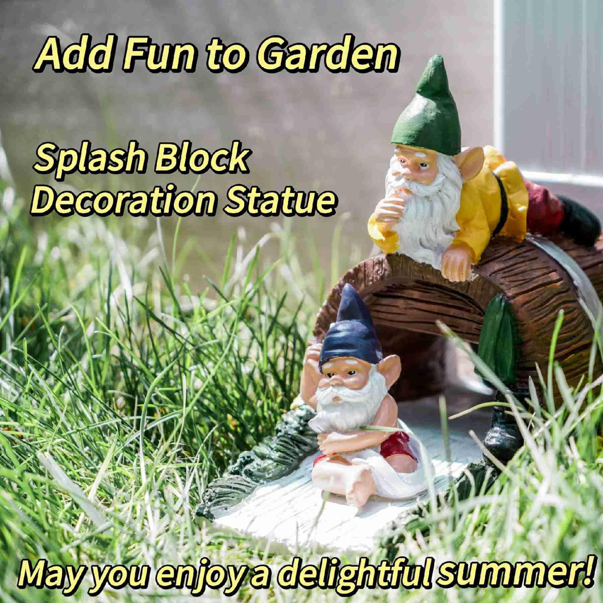 Gnome Sculpture Gutter Diverter Rain, Decorative Gutter Downspout Extension