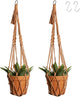 Artilady Macrame Hanging Planter for Indoor Plants, Boho Woven Plant Hanger Large Hanging Flower Pot Holders Outdoor Baskets Storage No Tassels Brown Wall Decor (Latte Brown)