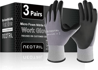 Safety Work Gloves MicroFoam Nitrile Coated-3/6/12/36 Pairs,Breathable Nylon Working Gloves for Men Women