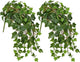 Hollyone 2pcs Artificial Hanging Plants 24" Fake Ivy Vine Faux Ivy Leaves Hanging Plant Greenery for Wall House Room Patio Indoor Outdoor Home Shelf Office Wedding Decor, UV Resistant