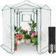 EAGLE PEAK 6.6x6.6 ft Hexagon Pop up Greenhouse, Portable Walk-in Grow Tent for Seed Starting, Garden Plants, Indoor Outdoor Green House, All-Weather Plant Shelter, PE Cover, White/Clear