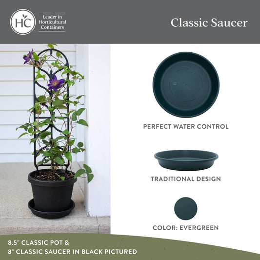 The HC Companies Classic Round Planter Pot, 17.5 Inch, Evergreen, 2-Pack