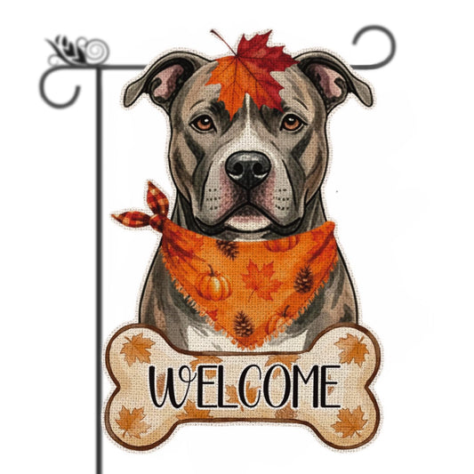 Fall Pitbull Decor Outdoor - Pitbull Fall Dog Decor Double Sided Garden Flag Outside Vertical Autumn Holiday Welcome Yard Decoration Lawn Outdoor Decor