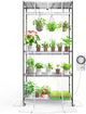Barrina CX3Z Indoor Greenhouse with Grow Light, 4-Tier Metal Plant Stand with Zippered EVA Cover and Wheels, LED Full Spectrum 3FT 36W(per Light) Plant Growing Lamp with Timer, 35.4"x13.8"x70.9"