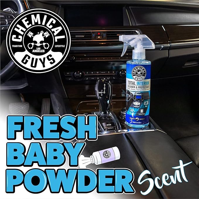 Chemical Guys Total Interior Cleaner & Protectant Interior Cleaner, Cleans & Protects Leather, Vinyl, Plastic, Rubber, Glass with a Streak-Free Finish — Cars, Trucks, SUVs, RVs, 16 oz