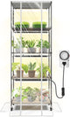 Barrina CX91Z Indoor Greenhouse with Grow Light, 5-Tier Plant Stand with Cover and 1.6FT 25W(Per Light) Full Spectrum Plant Lights, Plant Shelves with Tent for Seed Starting, 23.6x13.8x59IN