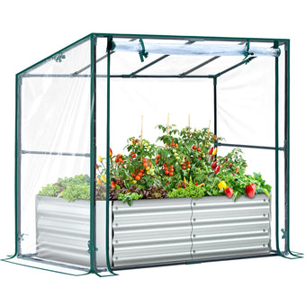 Ohuhu 4x2x1 FT Raised Garden Bed Outdoor with Cover, 3-in-1 Gardening Set