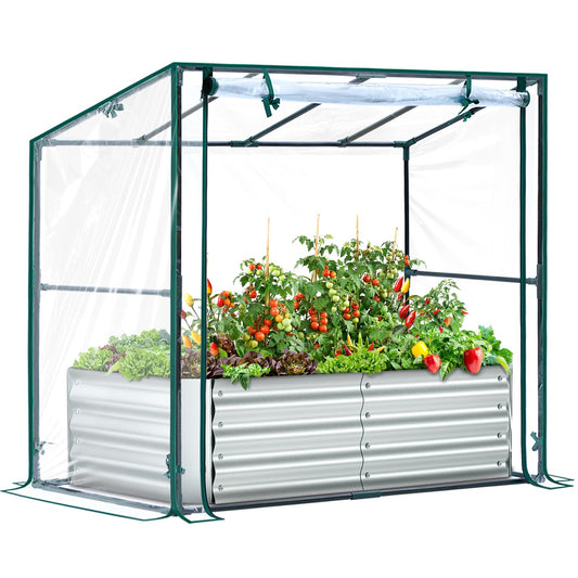 Ohuhu 4x2x1 FT Raised Garden Bed Outdoor with Cover, 3-in-1 Gardening Set