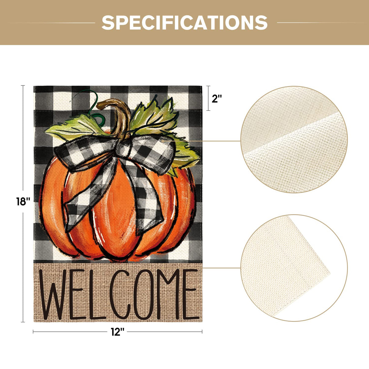 AVOIN colorlife Fall Thanksgiving Pumpkin Welcome Garden Flag 12x18 Inch