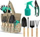 Scuddles Heavy Duty Garden Tool Set with Tote Bag – Stainless Steel Gardening Hand Tools with Non-Slip Rubber Handles, Gloves with Claws, and Organizer Storage Bag for Planting, Pruning & Weeding