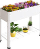 Raised Garden Bed with Detachable Legs Elevated Metal Planter Box for Growing Fresh Herbs Vegetables Flowers Succulents&Other Plants for Outdoor Backyard Patio Deck Balcony White L