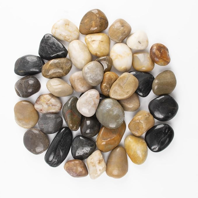 10lbs 1-2 Inch River Rocks, Decorative Mixed Pebbles for Garden Landscaping, Indoor Plants, Fish Tanks, Vases, and Succulents – Ideal for Home Decoration and Outdoor Gardens (Weight : 10 LB, Mixed)
