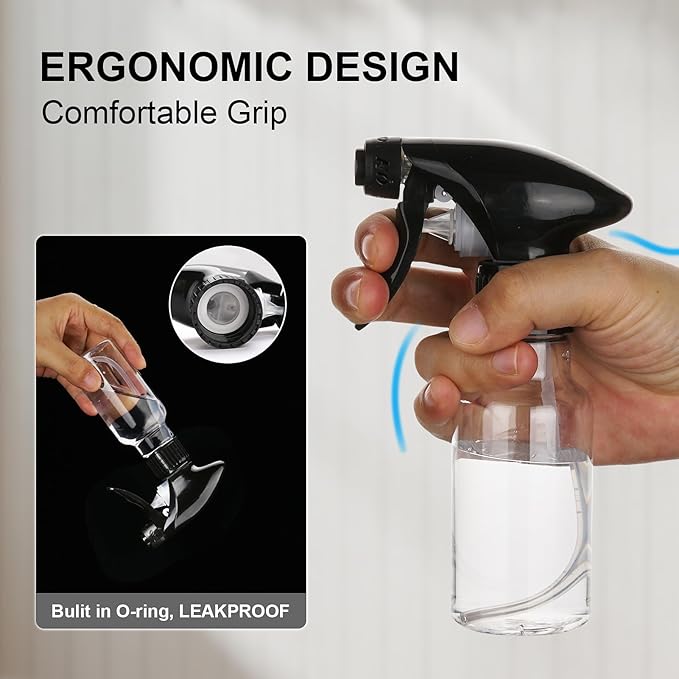 Spray Bottles 4oz/120ml Plastic Small Spray Bottle for Hair Mist/Stream Spraying Heavy Duty Empty Water Spray Bottles for Cleaning Solutions, Plants 2 Pack (Clear)