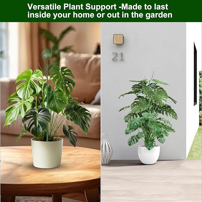 10 Pack Stackable Monstera Plant Support, Garden Stakes for Climing Plants Stem Support, Durable Plant Accessories for Indoor Outdoor Potted Plants, Pothos, Vine, Flower Use
