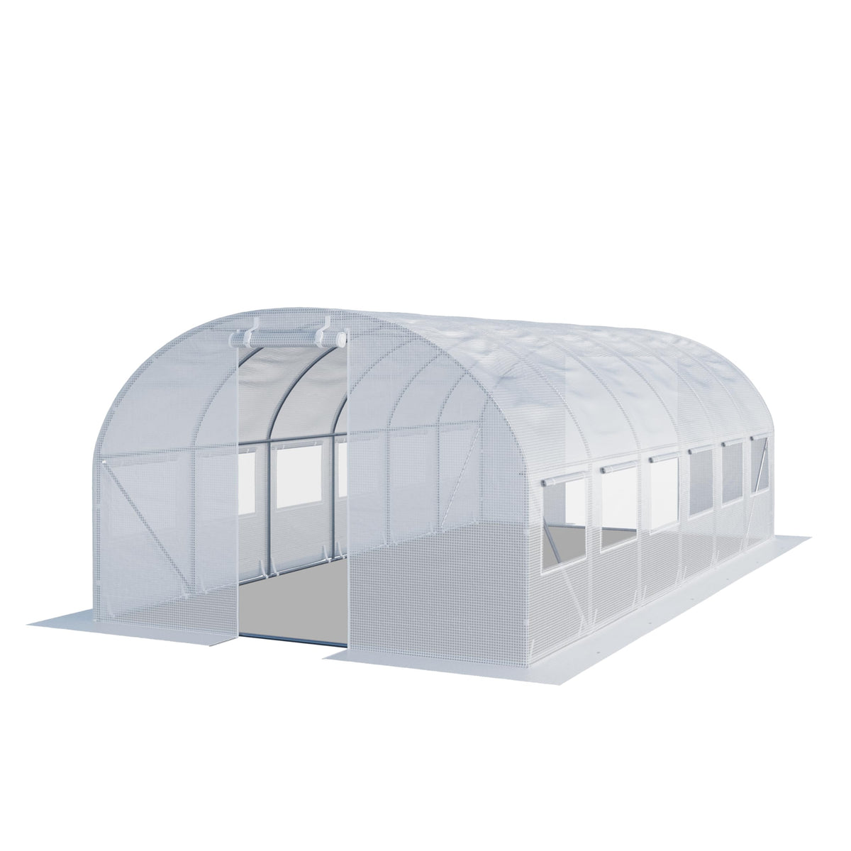 TOOLPORT 10x20 ft Tunnel Greenhouse, 180g PE Cover, White