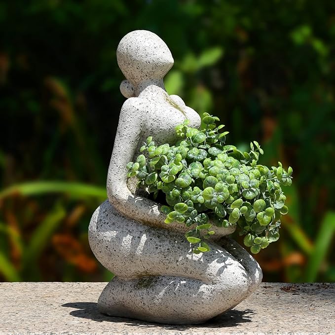Large Planters for Outdoor Indoor Plants Head Face Planter Pot Unique Succulent Planters Flower Vase with Drainage Hole New Life
