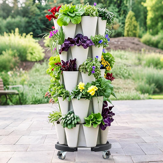 W B D WEIBIDA Plant Stand with Wheels Heavy Duty, Adjustable 15 to 21 Inch Pot Roller Base, Rolling Planter Caddy for Large Flower Pots, 440 Lbs Capacity Round Dolly Cart for Indoor/Outdoor Use (1 Pack)