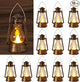 12Pcs LED Mini Vintage Lanterns Decor Indoor Decorative Outdoor Hanging Lantern Decorative Small Candle Lanterns Farmhouse Decor for Wedding Centerpiece,Halloween,Christmas,Farmhouse Decorative