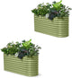 2-Pack 30" Extra Tall Galvanized Raised Garden Bed, 6x2x2.5 ft Metal Planters for Outdoor Plants, Heavy Duty Flower Bed for Vegetable, Garden Bed Outdoor Large Planter Box - Moss Green