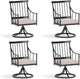 Sophia & William Swivel Patio Chairs Set of 4, Metal Rocker Rocking Outdoor Dining Chairs with Seat Cushions, Patio Bistro Steel Furniture Chairs with Armrest for Outside Yard, 4 Pack