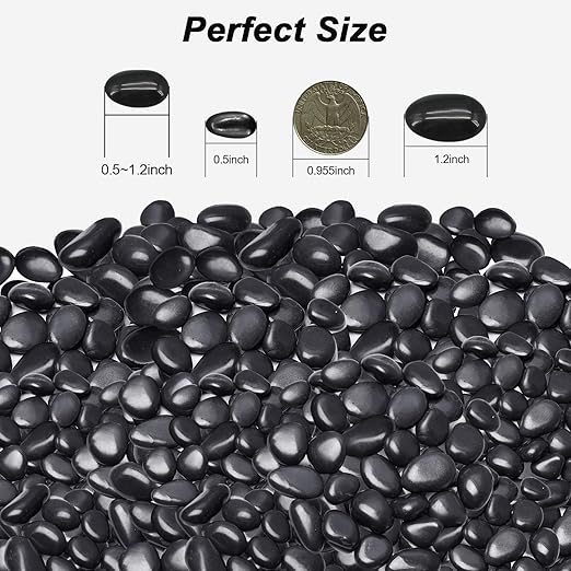 Terrarium Supplies,Virekm River Rocks, Decorative Ornamental Pebbles,Garden Landscaping Stones,Gravel Filler for Home Decoration Flower Bed Fish Tank Plants Vases Succulents