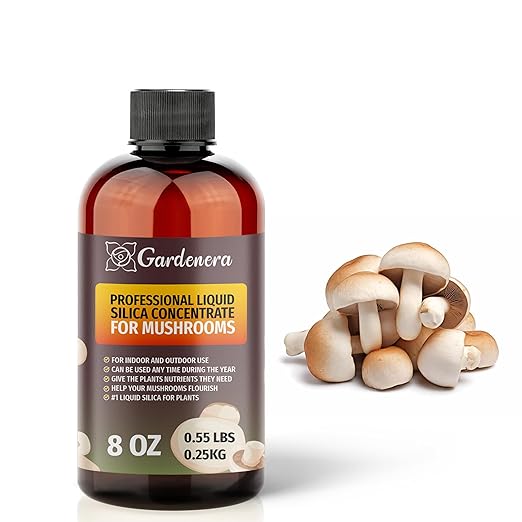 𝐏𝐑𝐄𝐌𝐈𝐔𝐌 Liquid Silica Plant Supplement - 8oz (250mL) - MUSHROOMS Plants Liquid Silica Boost Fertilizer - Stronger Stems & Healthy Leaves for Indoor & Outdoor Mushrooms Plants (Makes 45 Gallons)