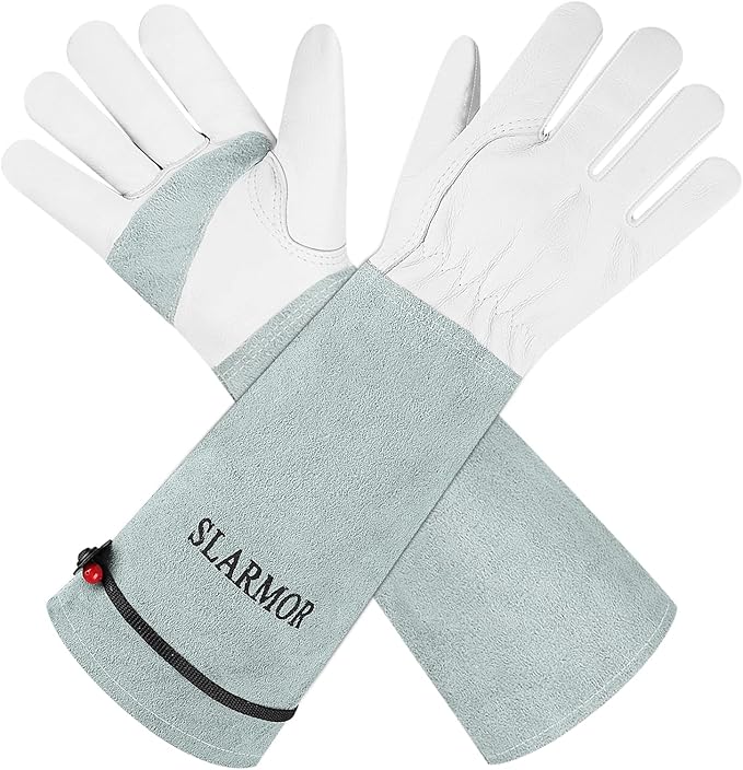 SLARMOR Long-Gardening-Gloves Women/Men-Thorn proof Rose Pruning Heavy Duty Gauntlet-XS