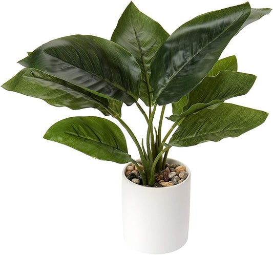 Briful Artificial Potted Plants 13" Green Faux Plants Indoor Small Fake Plant Decor for Home Table Office House Bathroom Shelf Living Room Desk Decoration