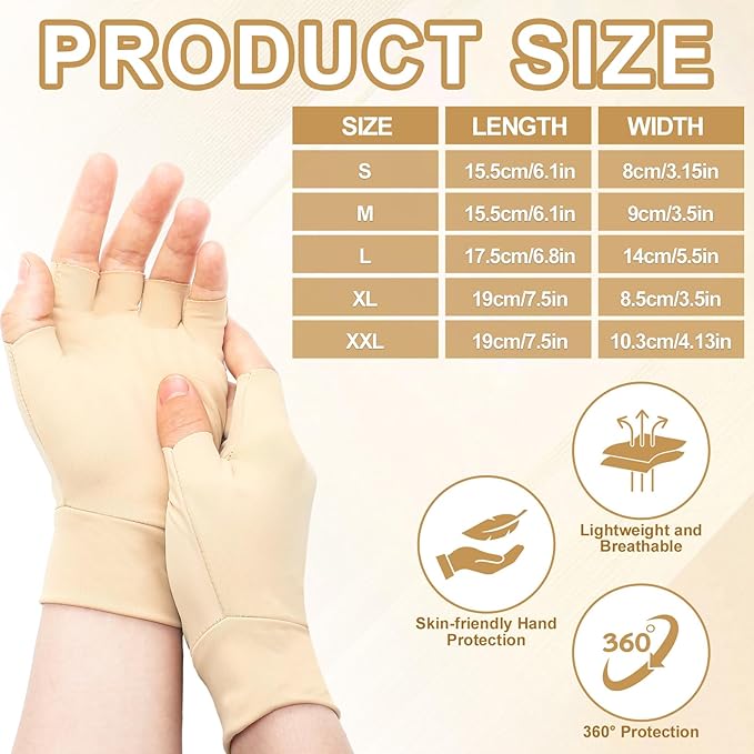 3 Pairs Elderly Skin Thin Protector Gloves Tone Fingerless Gloves Bruise Abrasion Protective to Cover Bruising