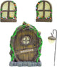 Fairy Door and Windows Garden Kit Accessories Outdoor, Glow in Dark Gnome House for Tree, Lawn Yard Art Sculpture, Miniature Garden Decor (Gnome)
