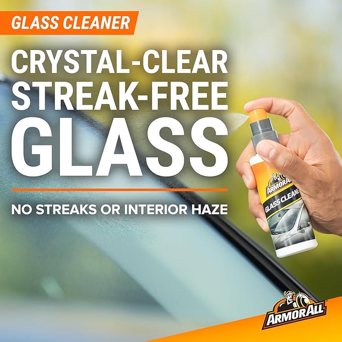 Armor All Car Wash and Car Interior Cleaner Kit, Includes Towel, Tire Foam, Glass Spray, Protectant Spray and Cleaning Spray, Multicolor, 5 Count (Pack of 1)