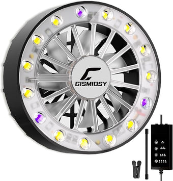 GISMIOSY Grow Lights for Indoor Plants, Full Spectrum Plant Grow Light with Plant Fan,Clip on Plant Lights for Indoor Growing with Timer and Dimmable,Suit for Plant shves and Plant Pot,1 Pack