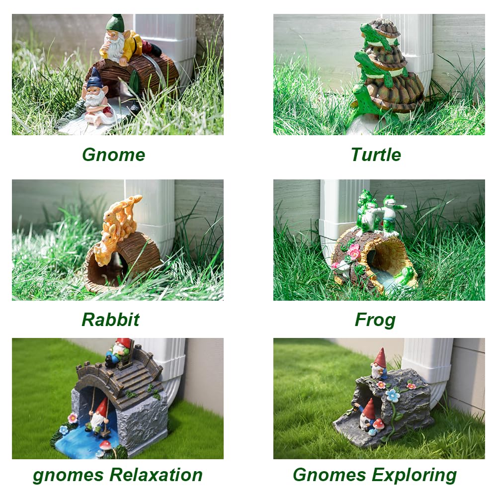 Gnome Sculpture Gutter Diverter Rain, Decorative Gutter Downspout Extension
