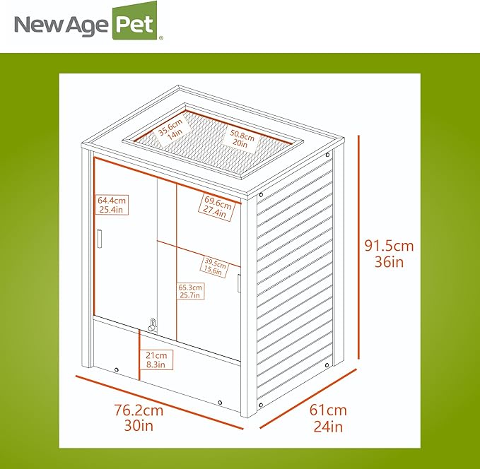 New Age Pet® Madagascar Vertical Reptile Lounge Habitat, (30" L x 24" W x 36" H) Arboreal Chameleon Cage Made with ECOFLEX®, Non-Toxic & Eco-Friendly Materials, Quick & Easy Assembly