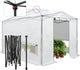 EAGLE PEAK Instant Pop-up Greenhouse, Indoor Outdoor Plant Gardening Green House, Roll-Up Zipper Doors and Side Windows & Winter Support Pole, Heavy Duty Walk in 12x8 ft, Woven PE Cover, White