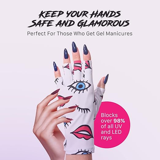 ManiGlovz - The Original UPF 50+ UV Light Protective Nail Gloves |Gel Manicure Gloves and Anti UV Fingerless Gloves for Women | Can be Used as Sun Protection Gloves for Driving| Holographic Happiness